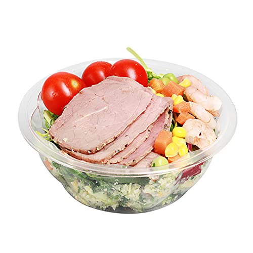 Restaurantware Thermo Tek 12 Ounce Disposable Salad Bowls 50 Round Deli Bowls - Avoids Cracks And Leaks Lids Sold Separately Clear Plastic Salad Container Bowls For Cold Foods by Restaurantware - Used condition - US$8.95