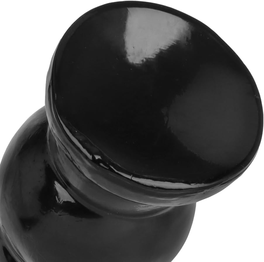 Flexible Anal Dildo Anal Beads Dildo Plug Black Curved Dildo with Strong Suction Cup for Hands-Free Huge Realistic Penis for Women Men Penis Cock Adult Sex Toys(Large)