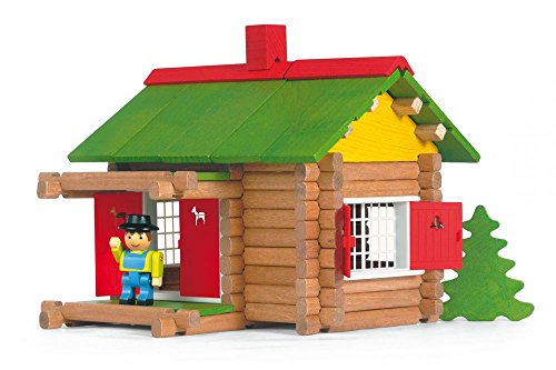 Jeujura - 8002- Jeux de Construction-Mon Chalet en Bois 5 ans- 100 Pieces