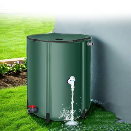 Sistema de recolección de lluvia, barril de lluvia plegable equipado con grifo duradero, barriles de lluvia para recolectar agua de lluvia(Green,1 * 1.25m)
