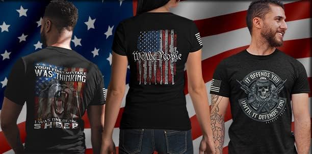 Patriot Pride Gun Flag American Flag Sleeve Mens Short Sleeve T-Shirt Graphic Tee - Image 8