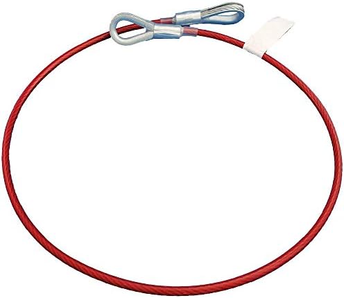 Peakworks OSHA Compliant, Fall Protection 2 ft. Cable Anchor Sling with 2 Eye Rings, PVC Coated Galvanized Cable, 1/4" Thick, Red, V8208002