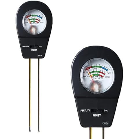 3-in-1 Soil Moisture Meter pH & Fertility Tester, No Battery Needed Plant Soil Test Kit for Houseplants, Garden, Lawn & Farm, Plug-and-Read Soil Acidity Meter for Indoor Outdoor Potted Plants (Black) Cover