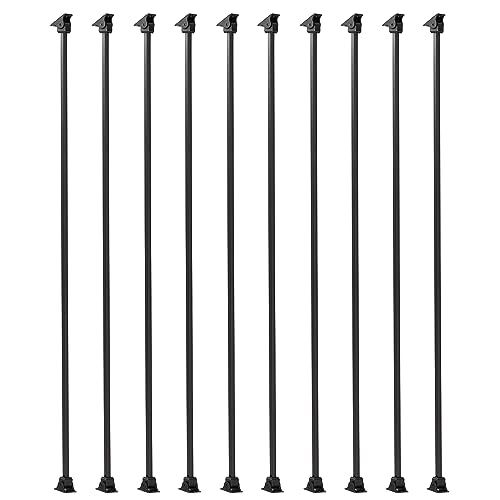 Gleefurny Balusters for Staircase Interior - Stair Railing Indoor Spindles, Iron Balusters Banister, Hollow Square, 1/2inch x 44inch, Plain Iron Balusters and Swivel Shoes (Pack of 10), Satin Black by Gleefurny - Used condition - Image 8