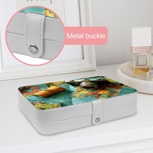 Étui de rangement portable pour bijoux avec boucle en métal robuste