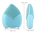 Tsuperb Silicon Face Cleansing Brush Electric Sonic Facial Face Scrubber Silicone Waterproof Safe Use Anti-Aging Facial Massager, Exfoliate Smooth Deep Cleansing Skin Care (Blue)
