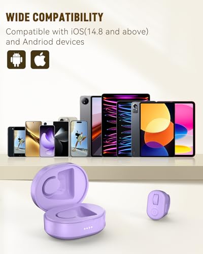 Anillo de desplazamiento con punta de dedo Tik Tok, volteador de página para iPhone iPad, control remoto Bluetooth con carcasa de carga Compatible con iOS, teléfonos Android, tabletas - Lila - imagen 8