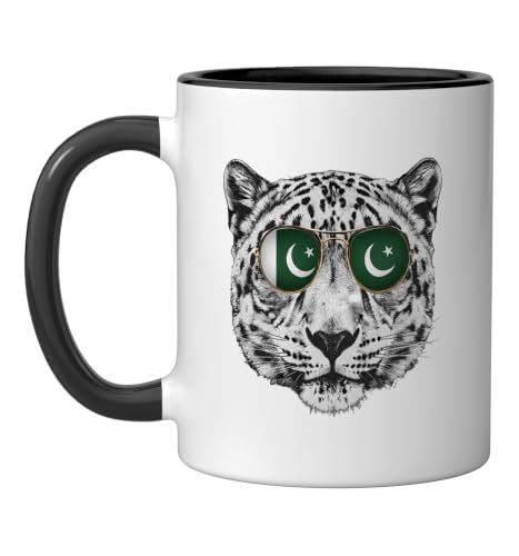 Pakistan Roots Pakistani Flag Ceramic Mug, Black/White