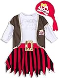 COSLAND Baby Pirate Costume Girl Halloween Outfit 12-18 Months, Black