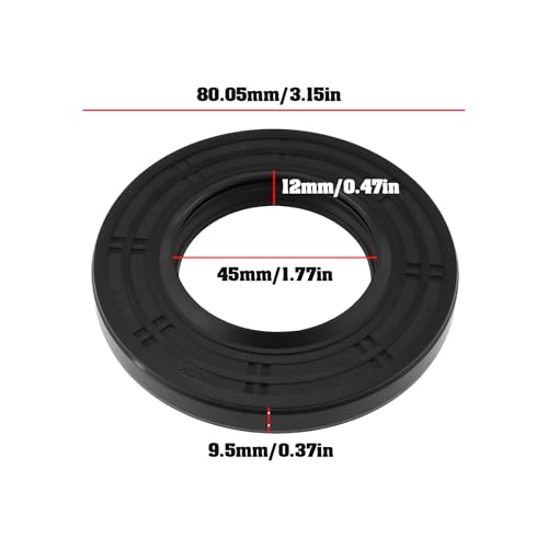 Briny River Trommellagerdichtung für Waschmaschine 45 X 80,05 X 9,5/12 Mm Öldichtung 0020300341B Kompatibel mit Haier 49046314