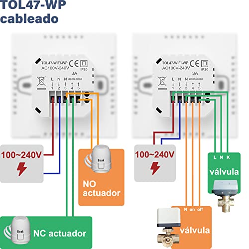Miniatura 6 de Beok Tuya Termostato Inteligente De Pared Con Wifi De Pared - Termostato Para Calefacción De Agua Por Suelo Radiante Compatible Con Alexa, Google 3a