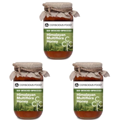 Image of Conscious Food Himalayan Multi Flora Honey | 500 gm | NMR Tested Honey | Tested in German Lab | Raw, Unheated and Unpasteurized (Pack of 3)