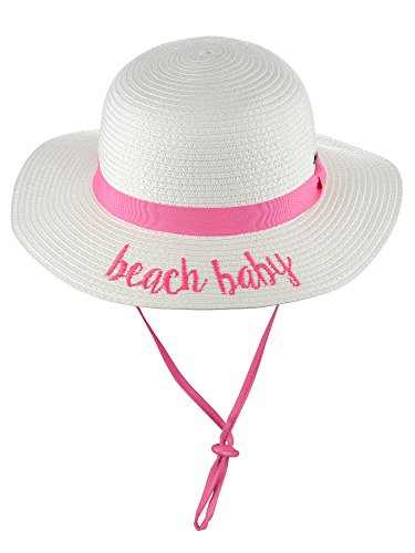 C.C Children's Weaved Crushable Beach Embroidered Quote Flop Brim Sun Hat2