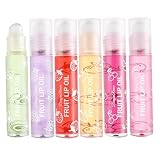 Lippenöl-Set, 6-teilig, feuchtigkeitsspendend, nährend, fruchtiger Lipgloss, nicht klebrig, klares Glanz-Set, langanhaltend feuchtigkeitsspendend für trockene und rissige Lippen