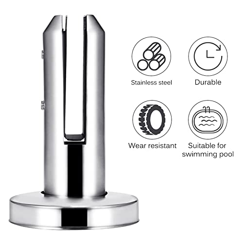 Stehende Glasklemme, 304 Schwimmbad Rostfreie Glasklemme Zaunklemme aus Glas für 8-12 mm / 0,3-0,5 Zoll Glas, Boden Glaszaun Klemme für Haus Treppe WC Balkon 3,9 x 3,9 x 6,7 Zoll