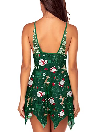 Image of Avidlove Women Lace Lingerie Front Closure Babydoll V Neck Nightwear Sexy Chemise Nightie