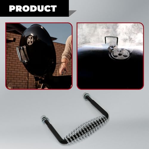 HECASA 6" Steel Stainless Spring Handle 5" Wide Overall with 1/2" Steel Rod Fit for BBQ Pits Trailers, Custom Metal Projects, Custom Built Grills, Pits, Wood Stoves, Cabinets Heavy Duty by HECASA - Used condition - Image 5