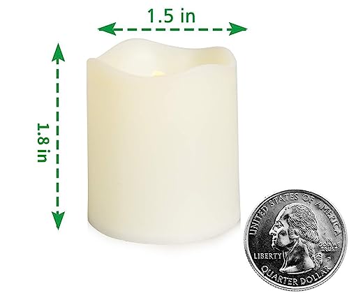 Shymery Flameless Votive Candles,Lasts 2X Longer,Battery Operated Led Tea Lights With Warm White Flickering Light,Small Electric Fake Tea Candle Realistic For Wedding,Table,Outdoor,Pack Of 12 #TOP4