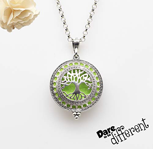 Colar difusor de óleo essencial com pingente de árvore da vida e coruja mágica da FendSi 20 almofada