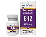 Superior Source No Shot Vitamin B12 Methylcobalamin 10000 mcg, Quick Dissolve MicroLingual Tablets,