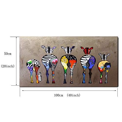 D72550 Canvas Prints Wall Art Paintings Animal Painting Five Colorful Zebra Modern Art Stretched Ready To Hang For Living Room Bedroom Decoration #TOP4