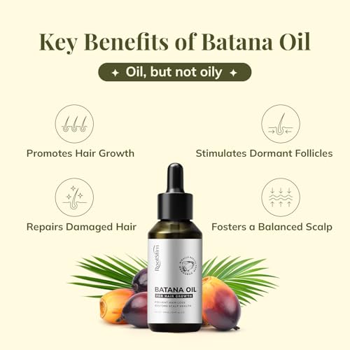 Batana Oil for Hair Growth Women Men: 100% Pure Natural Batana Oil for Hair Growth - Hair Growth Oil Prevents Hair Loss - Batana Oil for All Hair Types