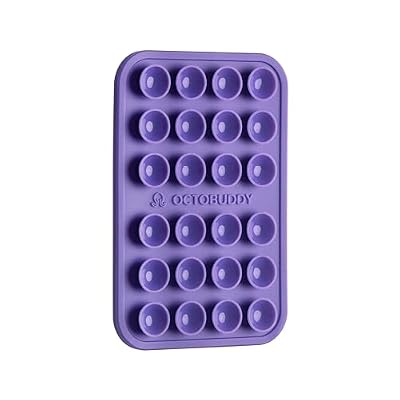 OCTOBUDDY Classic - Silicone Suction Phone Case Adhesive Mount - Hands-Free, Strong Grip Holder for Selfies & Videos - iPhone & Android Compatible - 2.25 x 3.25, Wisteria