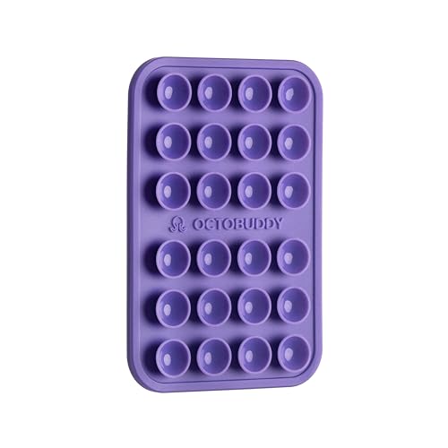 OCTOBUDDY Classic - Silicone Suction Phone Case Adhesive Mount - Hands-Free, Strong Grip Holder for Selfies & Videos - iPhone & Android Compatible - 2.25″ x 3.25″, Wisteria by OCTOBUDDY - Used condition - US$10.72