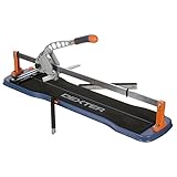 DEXTER - Fliesenschneider - Gesamtschnittlänge von L.730 mm - Schnittstärke 14 mm - Klinge Ø22mm - Winkelanschlag von 0 bis 45° - Ersatzklinge - Transporttasche - Fliesenschneidmaschine