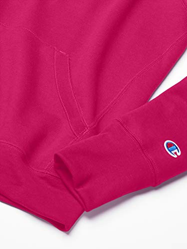 Champion Women's Powerblend Fleece Hoodie, Double Logo, Deep Raspberry-586168, X-Small #TOP4
