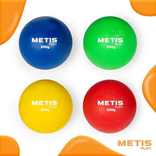 METIS Palle Getto del Peso | Pacco da 4 | 200g - 600g | Colori Vivaci – Attrezzatura Atletica per Interni/Esterni (200 g)