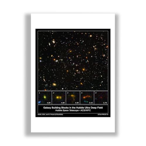 Affiche galaxie champ ultra profond Hubble pour une déco salon inspirante