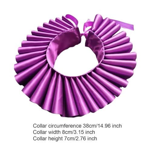 Fake Collar Detachable Ruffled Neck Collar for Photo Props Fancy Dress Costume Accessory- Purple3