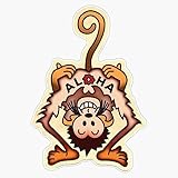 Aloha Monkey Vinyl Sticker Waterproof Decal Laptop Wall Window Bumper Sticker 5'