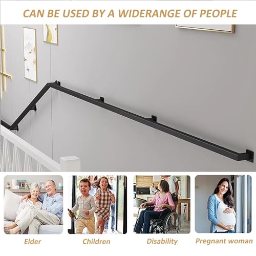 Rambarde d'escalier moderne noire en kit complet de 3,65 m - 5