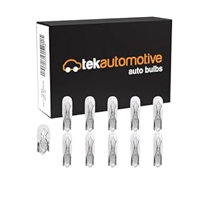 Tek Automotive 286 Car Bulbs Dashboard Instrument Panel Light Bulbs 286 Bulb 12V 1.2W W2x4.6D Capless T5 Bulb – Box of 10