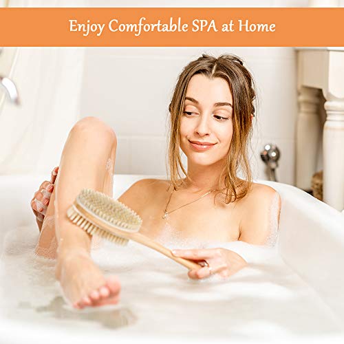 Uraqt Body Brush Back Scrubber, Long Handle Bath Shower Brush With Soft And Stiff Bristles, Double-Sided Brush Head For Wet Or Dry Brushing, Exfoliating Massage - 7