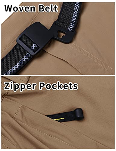 Noukow Men's Outdoor Quick Dry Lightweight Hiking Pants Waterproof Pants With Belt For Fishing Mountain Camping Work Active #TOP3