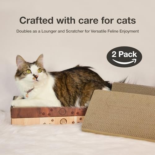 Necoichi Cardboard Cat Scratcher Bed for Indoor Cats - Cat Scratching Board (16