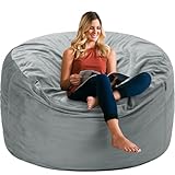 HABUTWAY Bean Bag Chair 3Ft Luxurious Velvet Ultra Soft Fur with High Rebound Memory Foam Bean Bag...