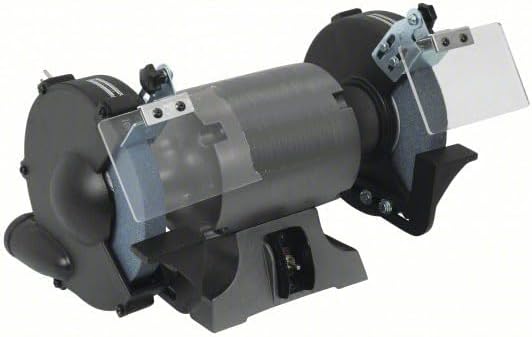 Premium Bench Grinder with Light Shield, Heavy Duty Cast Iron Base, Industrial Grade