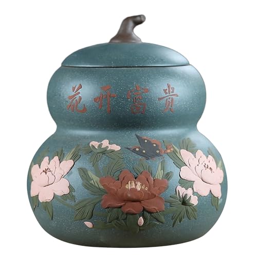 Contenedor de arroz de cerámica con tapa y diseño de porcelana clásica para cocina