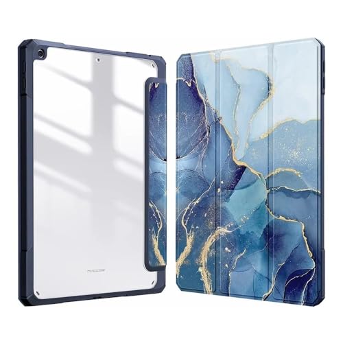 Étui antichoc iPad Pro 11 en marbre avec dos acrylique et fente stylet anti-perte