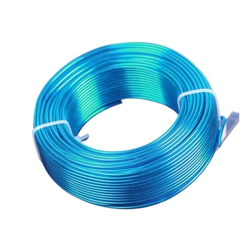 Alambre de aluminio 1 rollo de 500 g alambre aluminio blando metal for manualidades, 0,8 mm,5, 2, y 3, for hacer joyas(Lake Blue,0.8mm 380meters)