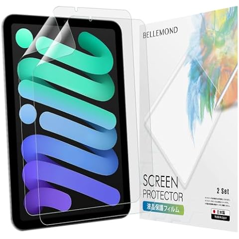 BELLEMOND Ultra Thin HD Clear PET Film Screen Protector for iPad Mini 6 8.3" 6th Generation (2021) - Apple Pencil Compatible - 2 Pack - US-IPDM6CCF(2) Cover