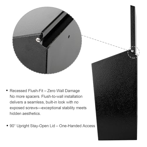 Image of Wall-Mount Mailbox for Outside,Large Capacity Mail Box Waterproof and Rust-Resistant, Galvanized Steel Metal Post Box, Mailboxes for House, 15.7 inchx9.9 inchx4.9 inch Black