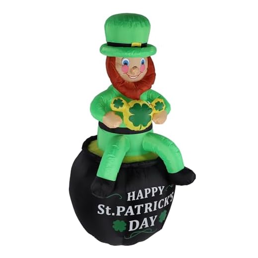 Modèle à Gaz Lumineux St Patrick Day, Décoration Gonflable, Réservoir Noir, Vieil Homme Gonflable, Modèle Aérien Lumineux, Fête de la Bière Irlandaise, (Prise UE 220V)