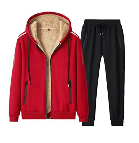 Combinaison de sport chaude homme en polaire rouge M pour course à pied et gym