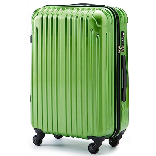 スーツケース キャリーバッグ キャリーケース mサイズ ファスナータイプ tsaロック 中型 超軽量 旅行 人気 女性 男性 修学旅行 mサイズ , フレッシュグリーン)