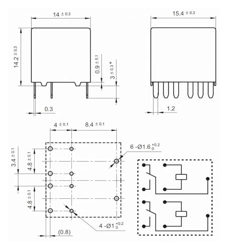 Relais 10 broches 103T-1CH-C solution panne carte électronique puissance 12V
